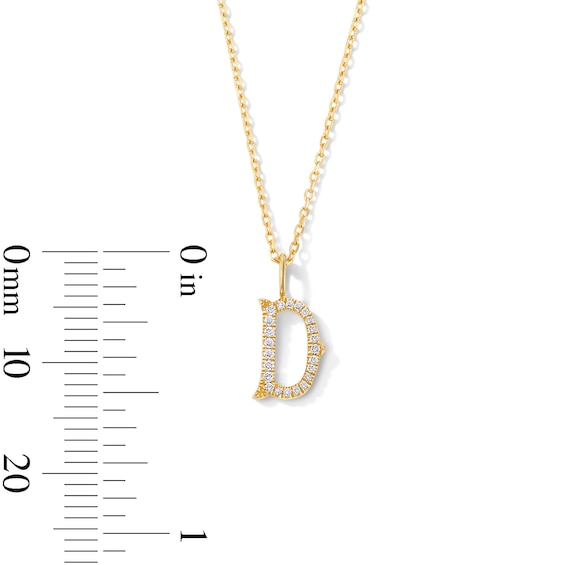 1/15 CT. T.w. Lab-Grown Diamond Letter “D” Initial Pendant in 10K Gold (F/Vs2)