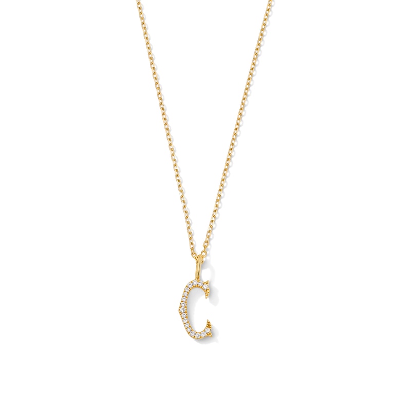 Main Image 1 of 1/20 CT. T.W. Lab-Grown Diamond Letter “C” Initial Pendant in 10K Gold (F/VS2)