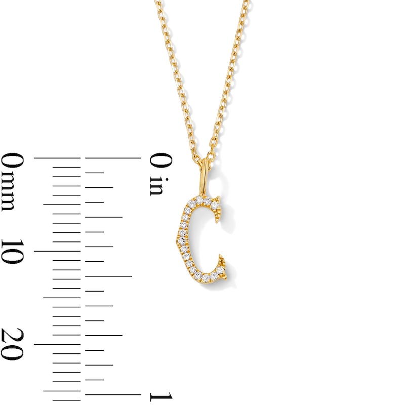 Main Image 6 of 1/20 CT. T.W. Lab-Grown Diamond Letter “C” Initial Pendant in 10K Gold (F/VS2)