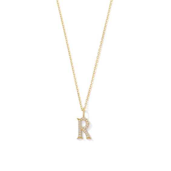 1/20 CT. T.w. Lab-Grown Diamond Letter “R” Initial Pendant in 10K Gold (F/Vs2)