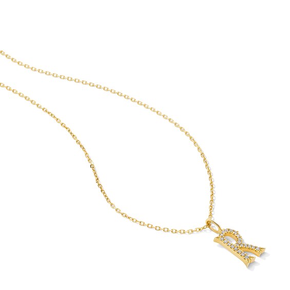 1/20 CT. T.w. Lab-Grown Diamond Letter “R” Initial Pendant in 10K Gold (F/Vs2)