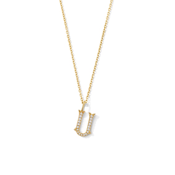 1/20 CT. T.w. Lab-Grown Diamond Letter “U” Initial Pendant in 10K Gold (F/Vs2)