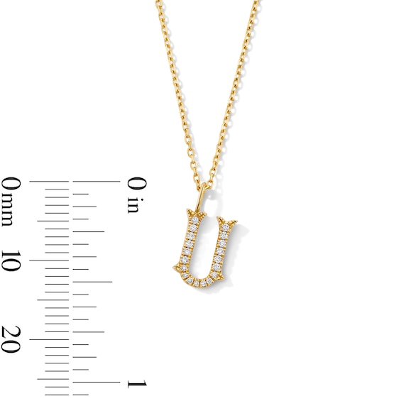 1/20 CT. T.w. Lab-Grown Diamond Letter “U” Initial Pendant in 10K Gold (F/Vs2)