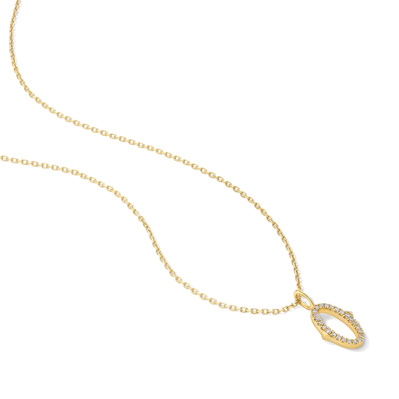Main Image 3 of 1/20 CT. T.W. Lab-Grown Diamond Letter “O” Initial Pendant in 10K Gold (F/VS2)