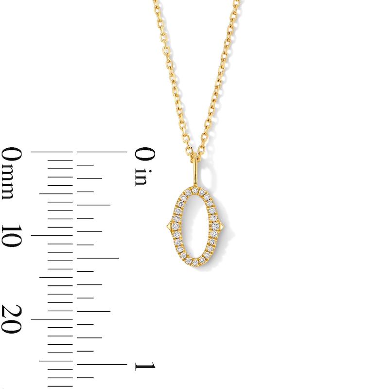 Main Image 5 of 1/20 CT. T.W. Lab-Grown Diamond Letter “O” Initial Pendant in 10K Gold (F/VS2)