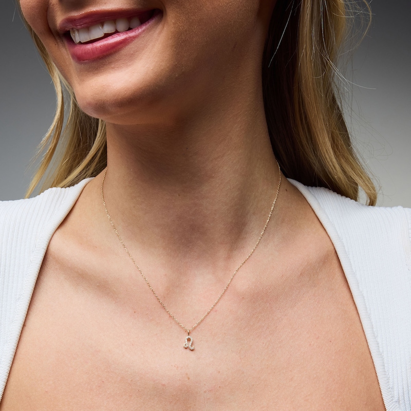Main Image 2 of 1/15 CT. T.W. Lab-Grown Diamond Zodiac Leo Pendant in 10K Gold (F/VS2)