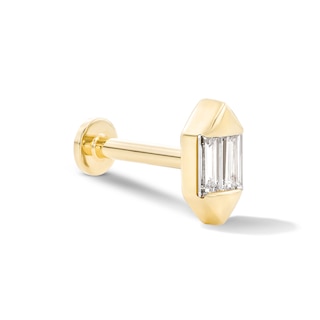 1/10 CT. T.W. Baguette-Cut Lab-Grown Diamond Single Cartilage Stud Earring in 14K Gold (F/VS2)