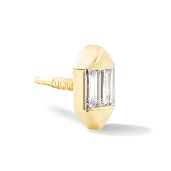 1/10 CT. T.w. Baguette-Cut Lab-Grown Diamond Single Cartilage Stud Earring in 14K Gold (F/Vs2)