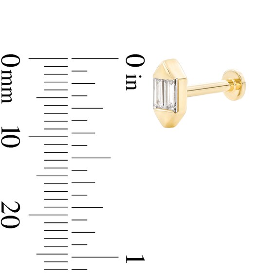 1/10 CT. T.w. Baguette-Cut Lab-Grown Diamond Single Cartilage Stud Earring in 14K Gold (F/Vs2)