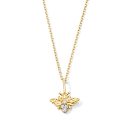 Lab-Grown Diamond-Accent Bee Pendant in 10K Gold