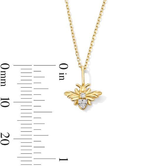 Lab-Grown Diamond-Accent Bee Pendant in 10K Gold
