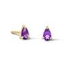 Thumbnail Image 1 of Pear-Shaped Amethyst Solitaire Stud Earrings in 10K Gold