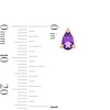 Thumbnail Image 3 of Pear-Shaped Amethyst Solitaire Stud Earrings in 10K Gold