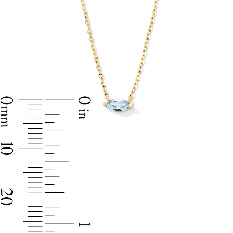 Main Image 5 of Marquise-Cut Aquamarine Solitaire Necklace in 10K Gold