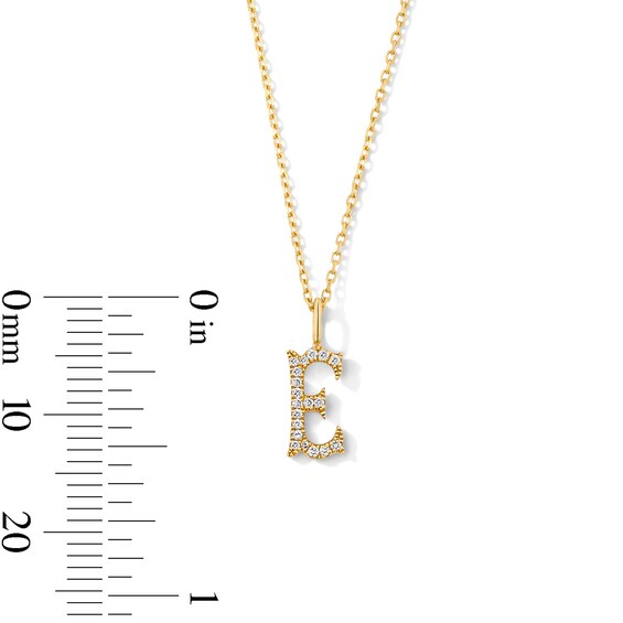 1/20 CT. T.w. Lab-Grown Diamond Letter “E” Initial Pendant in 10K Gold (F/Vs2)