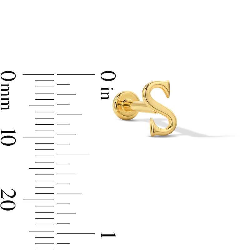 Main Image 3 of "S" Initial Single Cartilage Stud Earring in 14K Gold