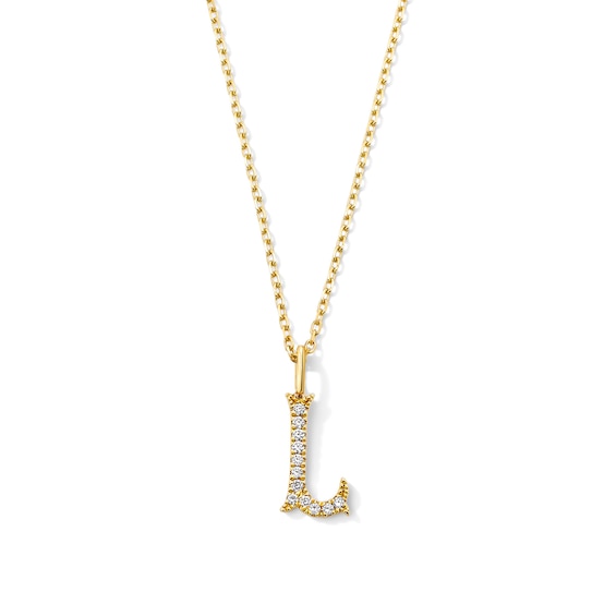 1/20 CT. T.w. Lab-Grown Diamond Letter “L” Initial Pendant in 10K Gold (F/Vs2)