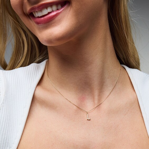 1/20 CT. T.w. Lab-Grown Diamond Letter “L” Initial Pendant in 10K Gold (F/Vs2)