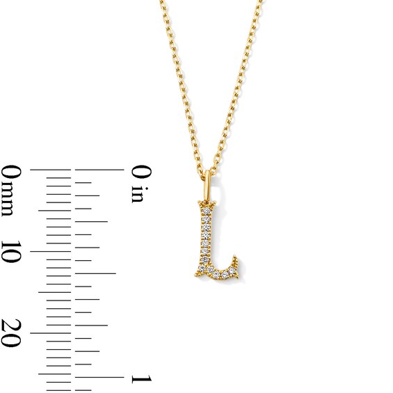 1/20 CT. T.w. Lab-Grown Diamond Letter “L” Initial Pendant in 10K Gold (F/Vs2)