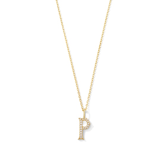 1/20 CT. T.w. Lab-Grown Diamond Letter “P” Initial Pendant in 10K Gold (F/Vs2)