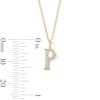 Thumbnail Image 5 of 1/20 CT. T.W. Lab-Grown Diamond Letter “P” Initial Pendant in 10K Gold (F/VS2)