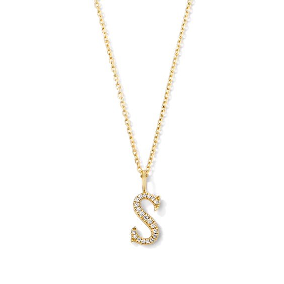 1/20 CT. T.w. Lab-Grown Diamond Letter “S” Initial Pendant in 10K Gold (F/Vs2)