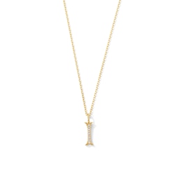 Lab-Grown Diamond-Accent Letter “I” Initial Pendant in 10K Gold (F/VS2)