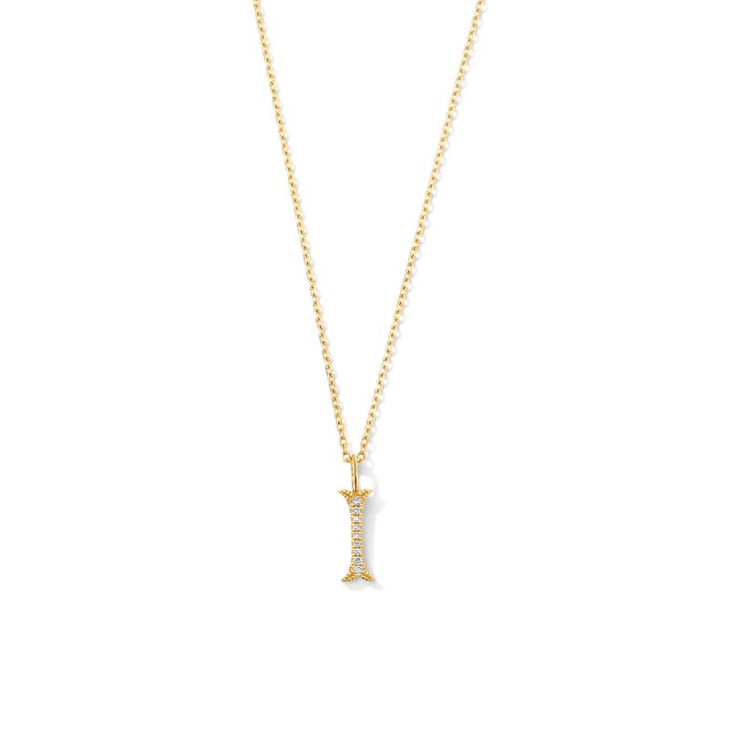 Main Image 1 of Lab-Grown Diamond-Accent Letter “I” Initial Pendant in 10K Gold (F/VS2)