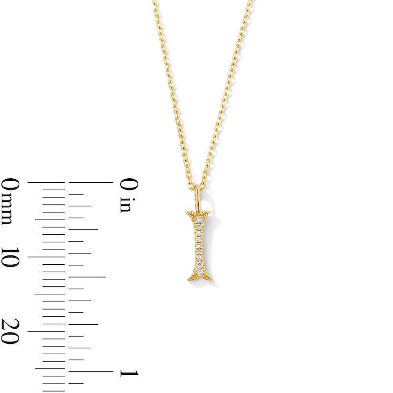 Main Image 5 of Lab-Grown Diamond-Accent Letter “I” Initial Pendant in 10K Gold (F/VS2)
