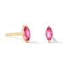 Thumbnail Image 1 of Marquise-Cut Pink Tourmaline Solitaire Stud Earrings in 10K Gold