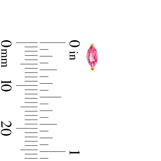 Marquise-Cut Pink Tourmaline Solitaire Stud Earrings in 10K Gold