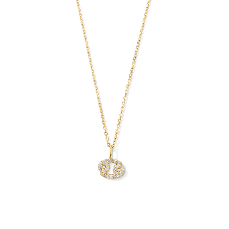 Main Image 1 of 1/10 CT. T.W. Lab-Grown Diamond Zodiac Cancer Pendant in 10K Gold (F/VS2)