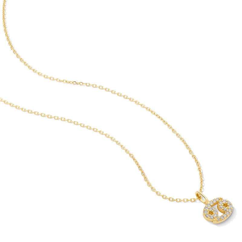 Main Image 3 of 1/10 CT. T.W. Lab-Grown Diamond Zodiac Cancer Pendant in 10K Gold (F/VS2)