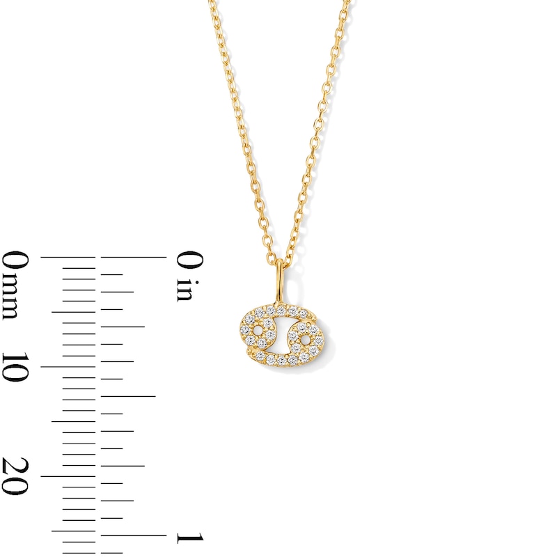 Main Image 5 of 1/10 CT. T.W. Lab-Grown Diamond Zodiac Cancer Pendant in 10K Gold (F/VS2)