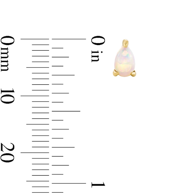 Main Image 4 of Pear-Shaped Opal Solitaire Stud Earrings in 10K Gold