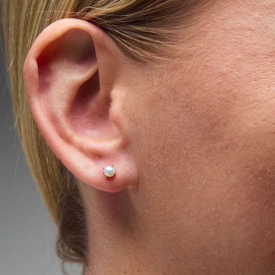 3.5mm Freshwater Cultured Pearl Solitaire Stud Earrings in 10K Gold