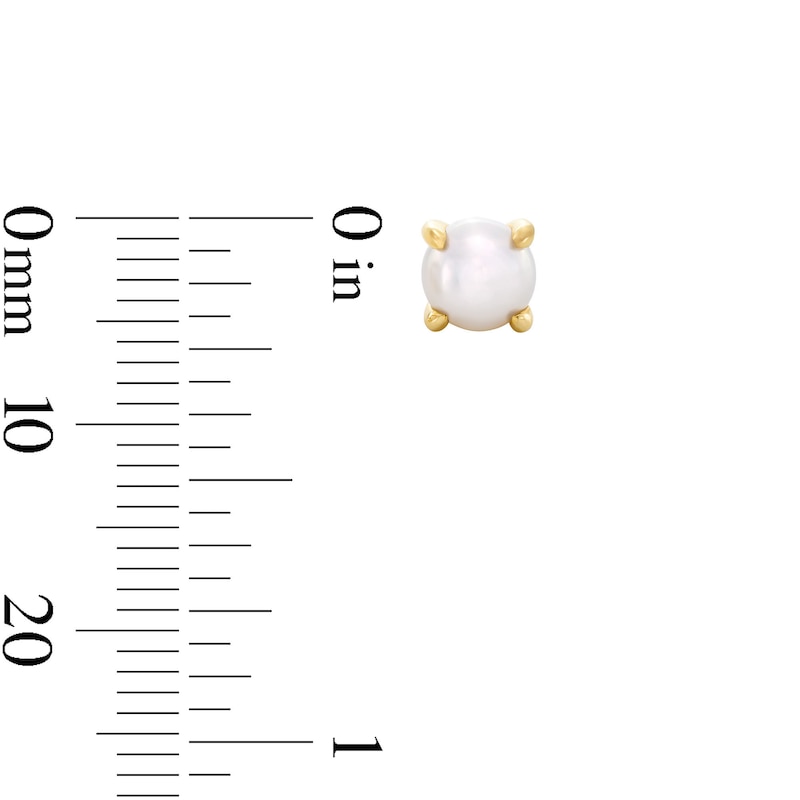 Main Image 4 of 3.5mm Freshwater Cultured Pearl Solitaire Stud Earrings in 10K Gold