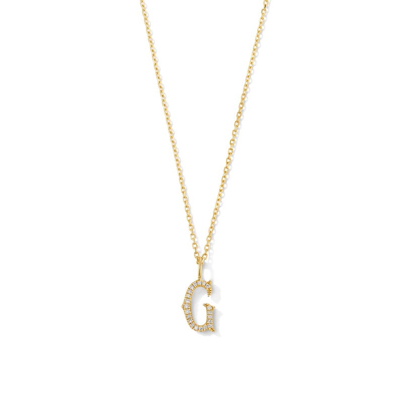 Main Image 1 of 1/20 CT. T.W. Lab-Grown Diamond Letter “G” Initial Pendant in 10K Gold (F/VS2)