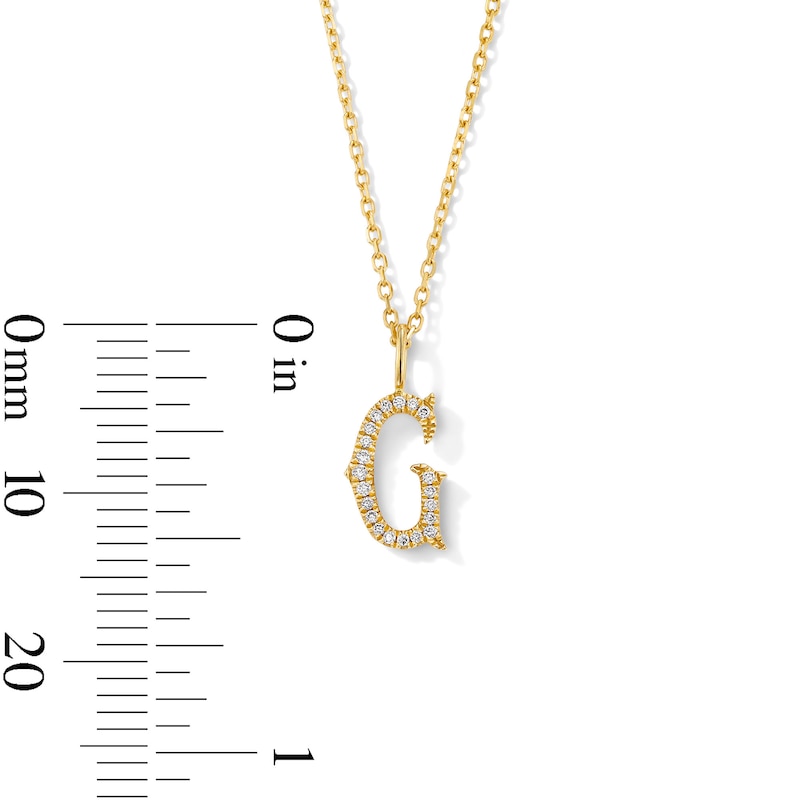 Main Image 5 of 1/20 CT. T.W. Lab-Grown Diamond Letter “G” Initial Pendant in 10K Gold (F/VS2)