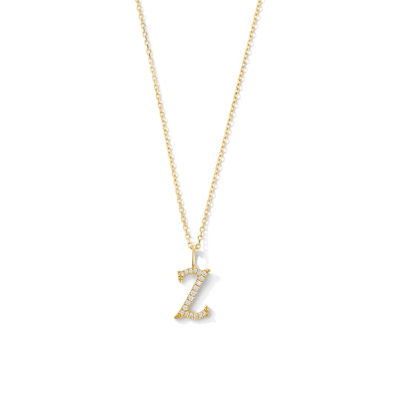 1/20 CT. T.w. Lab-Grown Diamond Letter “Z” Initial Pendant in 10K Gold (F/Vs2)