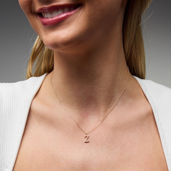 1/20 CT. T.w. Lab-Grown Diamond Letter “Z” Initial Pendant in 10K Gold (F/Vs2)