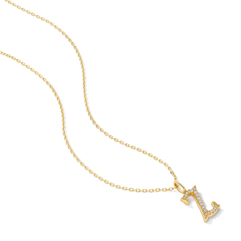 Main Image 3 of 1/20 CT. T.W. Lab-Grown Diamond Letter “Z” Initial Pendant in 10K Gold (F/VS2)