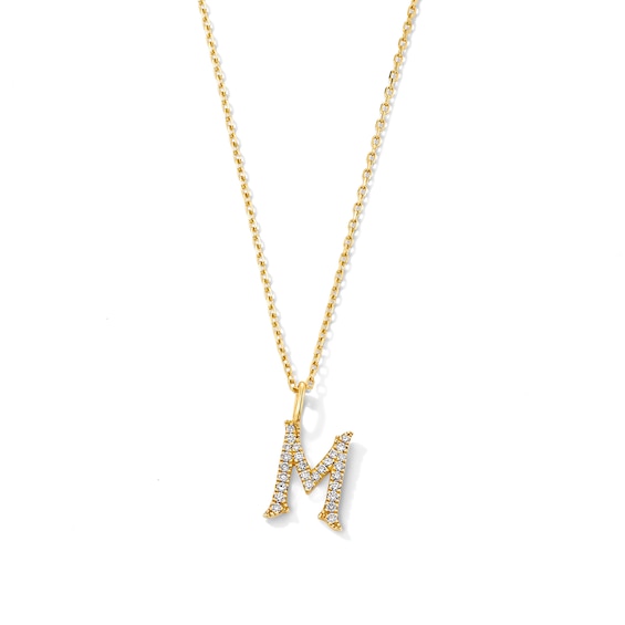 1/10 CT. T.w. Lab-Grown Diamond Letter “M” Initial Pendant in 10K Gold (F/Vs2)