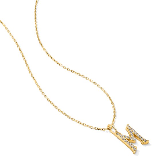 1/10 CT. T.w. Lab-Grown Diamond Letter “M” Initial Pendant in 10K Gold (F/Vs2)