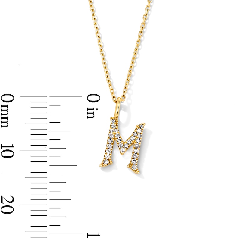 Main Image 6 of 1/10 CT. T.W. Lab-Grown Diamond Letter “M” Initial Pendant in 10K Gold (F/VS2)