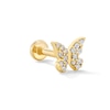 Thumbnail Image 1 of Lab-Grown Diamond-Accent Butterfly Single Cartilage Stud Earring in 14K Gold (F/VS2)