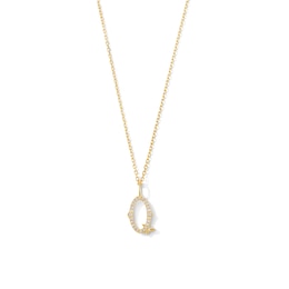1/20 CT. T.W. Lab-Grown Diamond Letter “Q” Initial Pendant in 10K Gold (F/VS2)