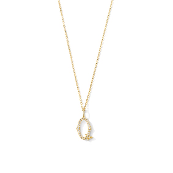 1/20 CT. T.w. Lab-Grown Diamond Letter “Q” Initial Pendant in 10K Gold (F/Vs2)