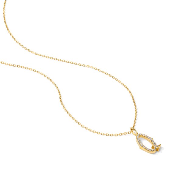 1/20 CT. T.w. Lab-Grown Diamond Letter “Q” Initial Pendant in 10K Gold (F/Vs2)