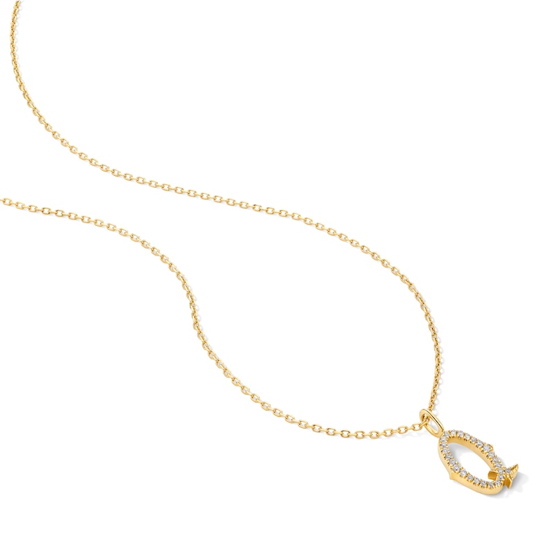 Main Image 3 of 1/20 CT. T.W. Lab-Grown Diamond Letter “Q” Initial Pendant in 10K Gold (F/VS2)